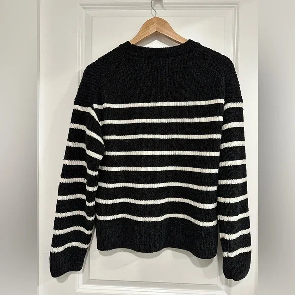 Denver Hayes Black and White Striped Crewneck Sweater Women’s XL - Picture 5 of 7
